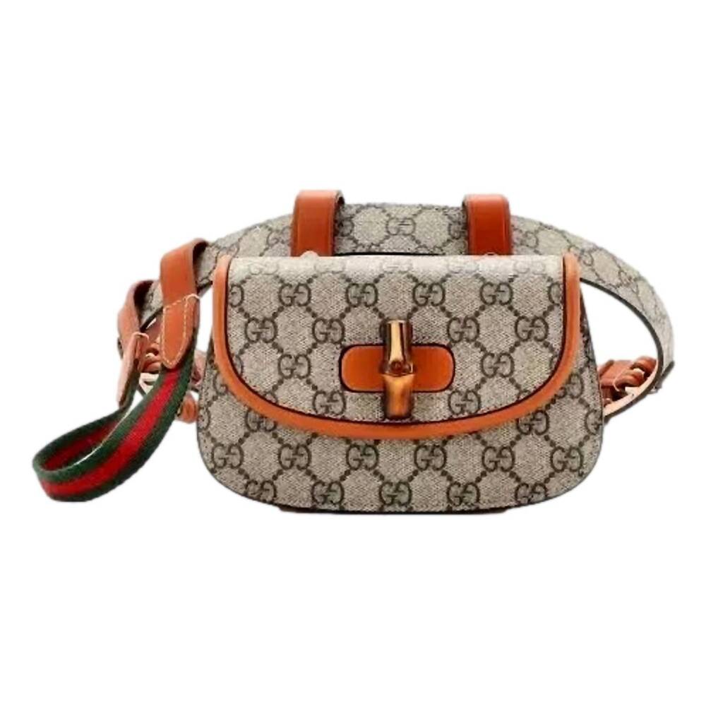 NEW GUCCI women's supreme bamboo 1947 mini belt bag in beige monogram canvas - Picture 3 of 7